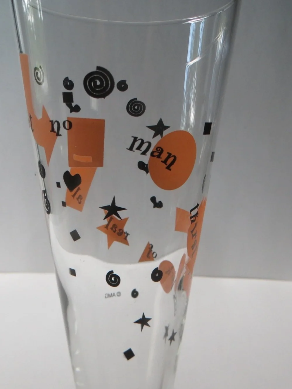 Vtg Decorative Glassware Set - Orange, Green,Blue, Pink Accent Pilsner Flutes 9